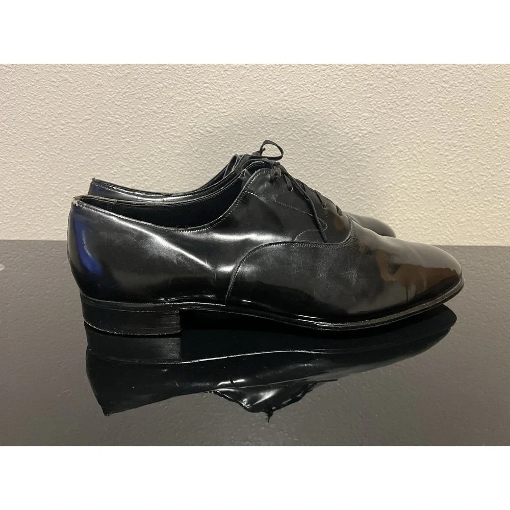 Brooks Brothers Brooks English Mens 42 E Black Patent Leather Oxford Tuxedo Shoe